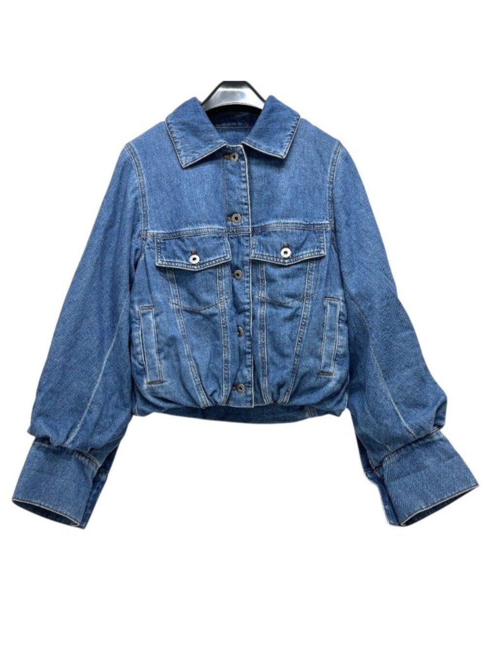 Loewe Denim Jacket Anagram Embroidery Wide Sleeve Cotton Blue